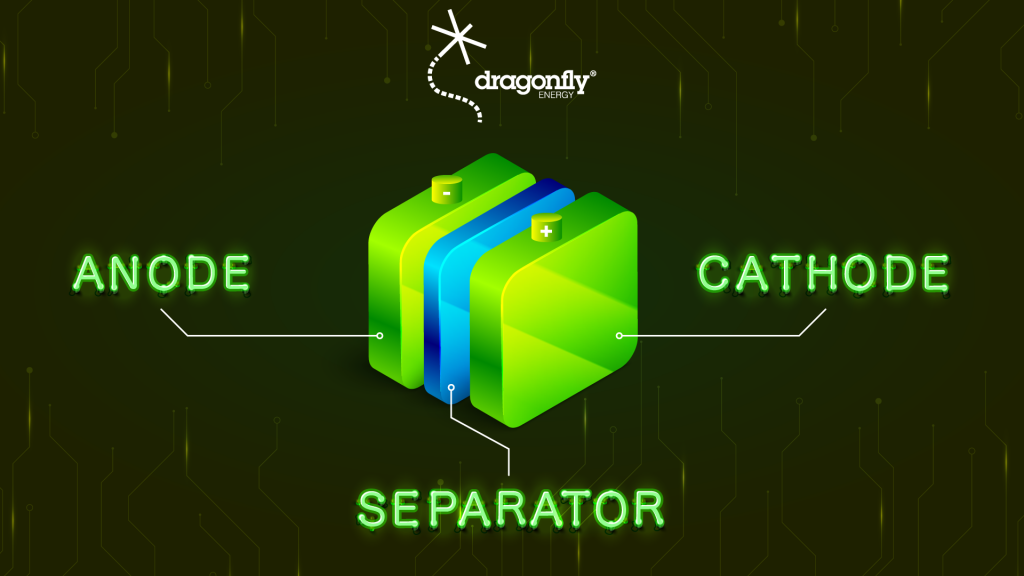 anode, separator and cathode graphic