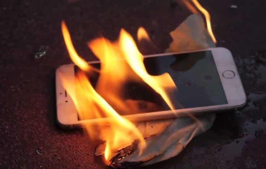 iPhone on fire