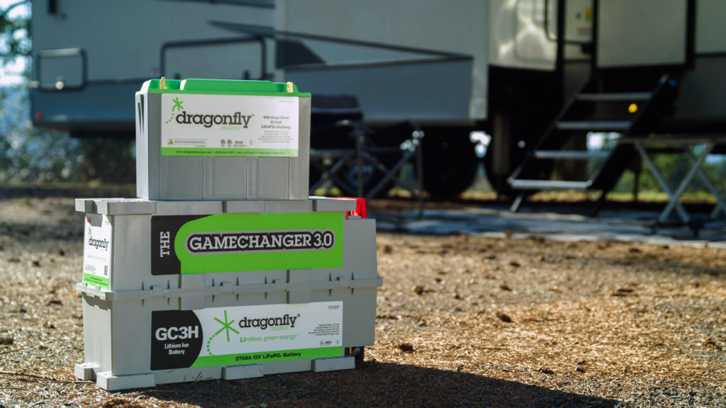 Dragonfly Energy batteries in fron tof an RV