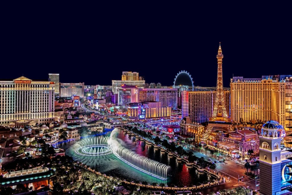 aerial view os the Las Vegas Strip