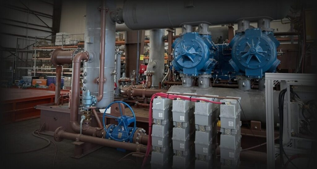 oil and gas site with batteries